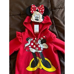 Disney Minnie Mouse zippered hooded girls sweatshirt size 2T